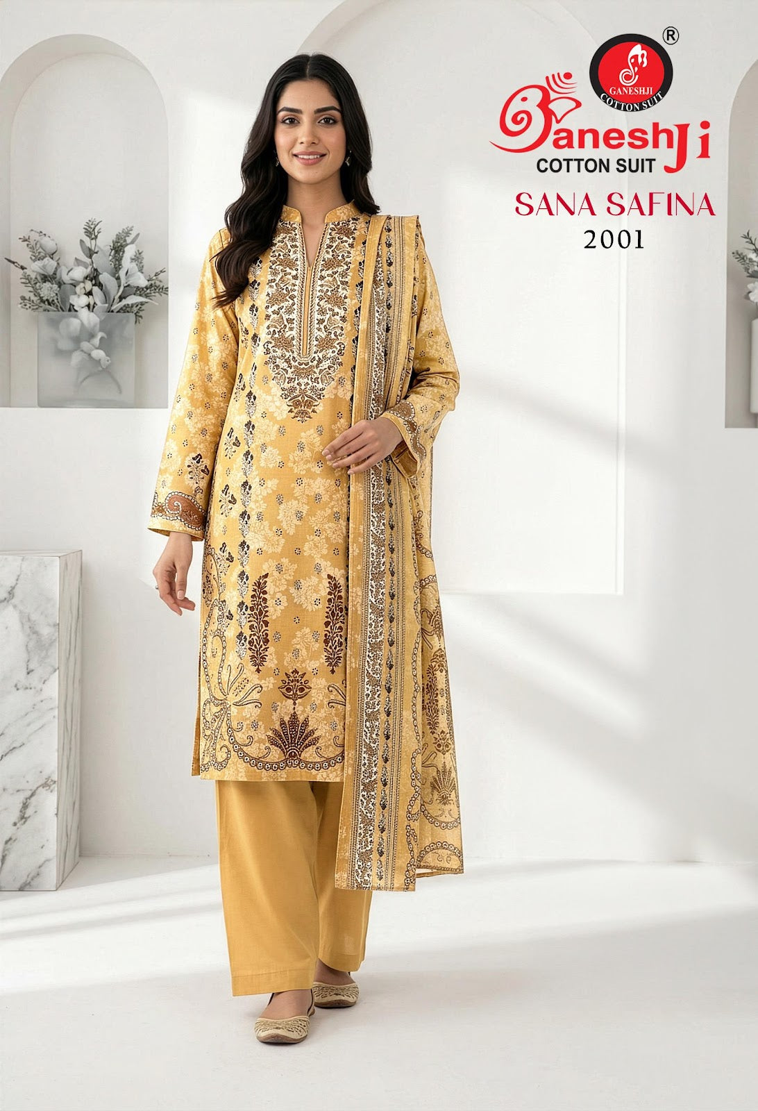 Sana Safina Vol 2 Ganeshji Mix Cotton Karachi Salwar Suits Supplier Ahmedabad