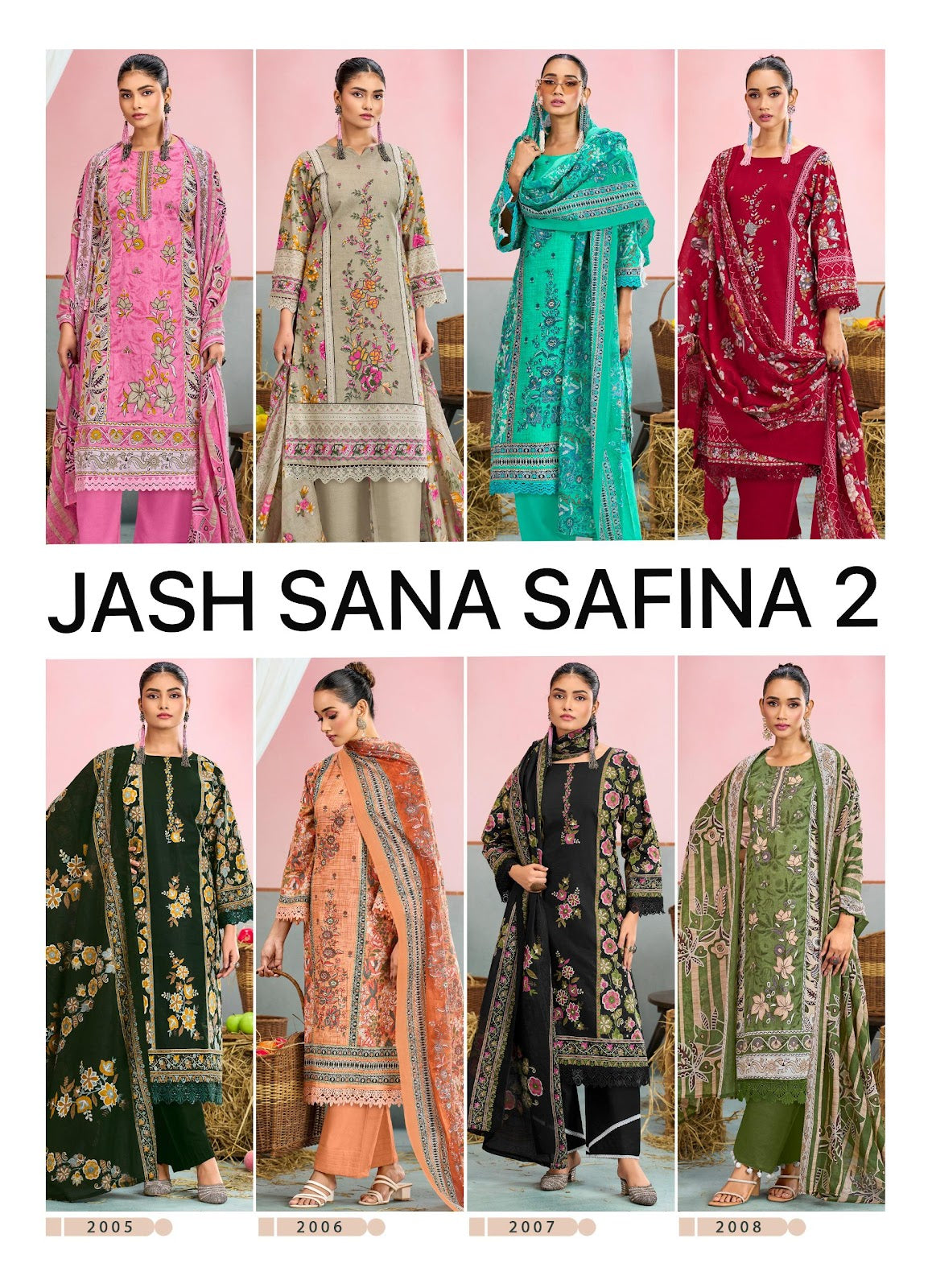 Sana Safina Vol 2 Jash Mix Cotton Karachi Salwar Suits Exporter