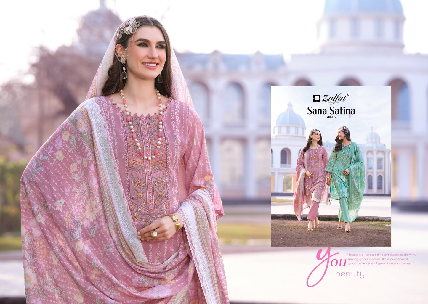Sana Safina Vol 3 Zulfat Designer Cotton Karachi Salwar Suits Wholesale