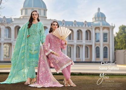 Sana Safina Vol 3 Zulfat Designer Cotton Karachi Salwar Suits Wholesale