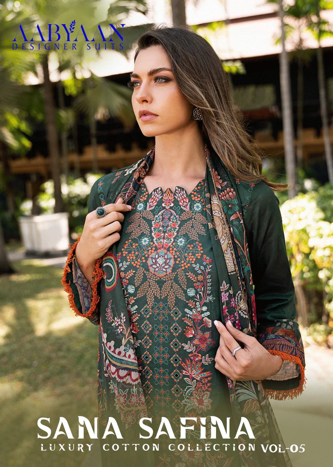 Sana Safina Vol 5 Luxury Cotton Collection Aabyaan Karachi Salwar Suits Supplier Ahmedabad
