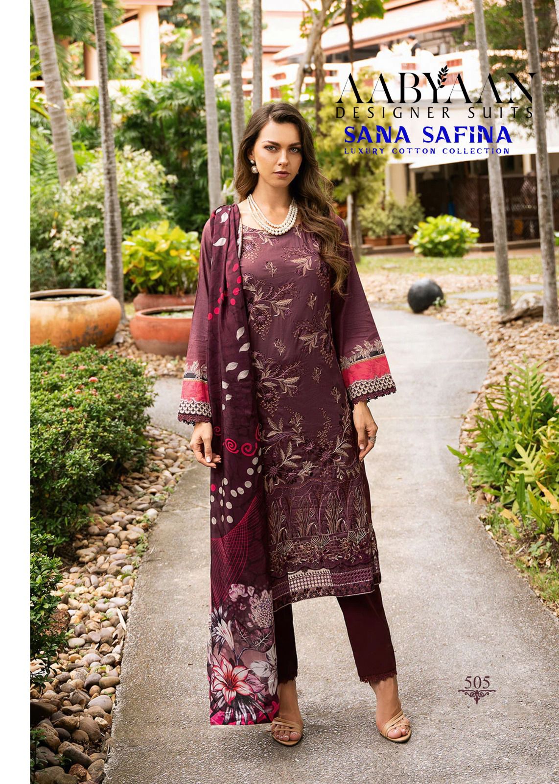 Sana Safina Vol 5 Luxury Cotton Collection Aabyaan Karachi Salwar Suits Supplier Ahmedabad