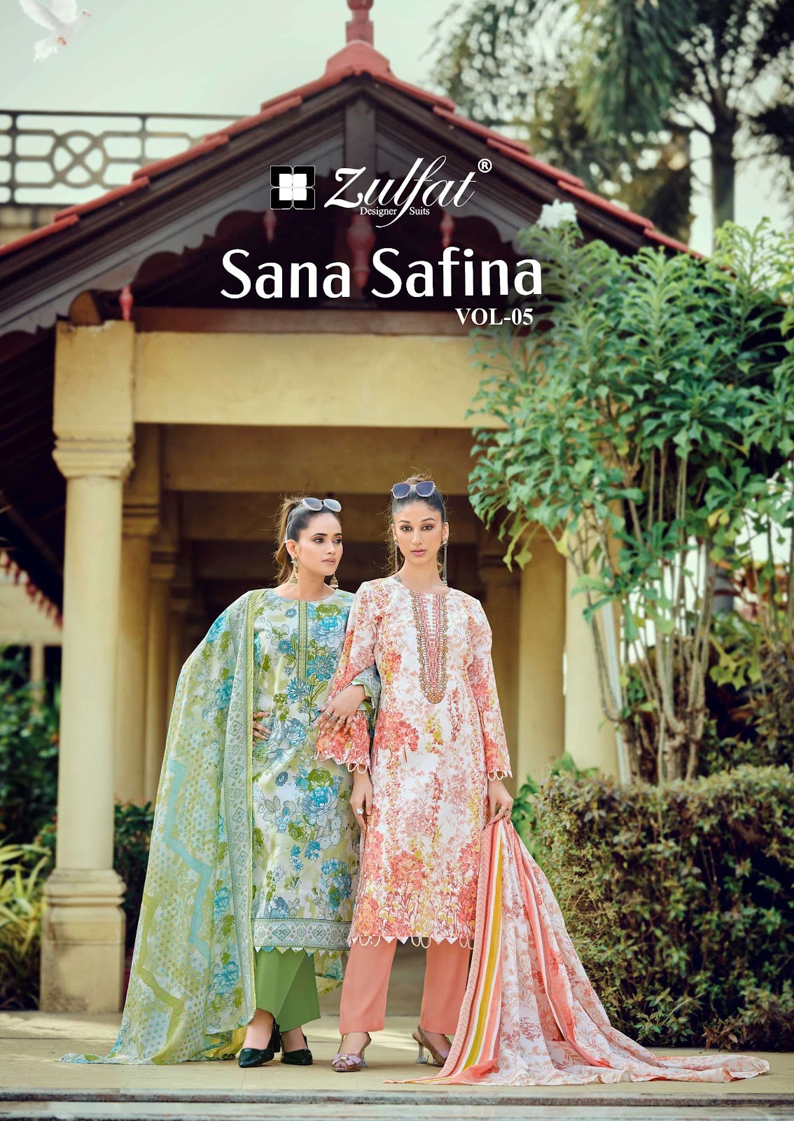 Sana Safina Vol 5 Zulfat Designer Pure Cotton Karachi Salwar Suits Manufacturer Ahmedabad