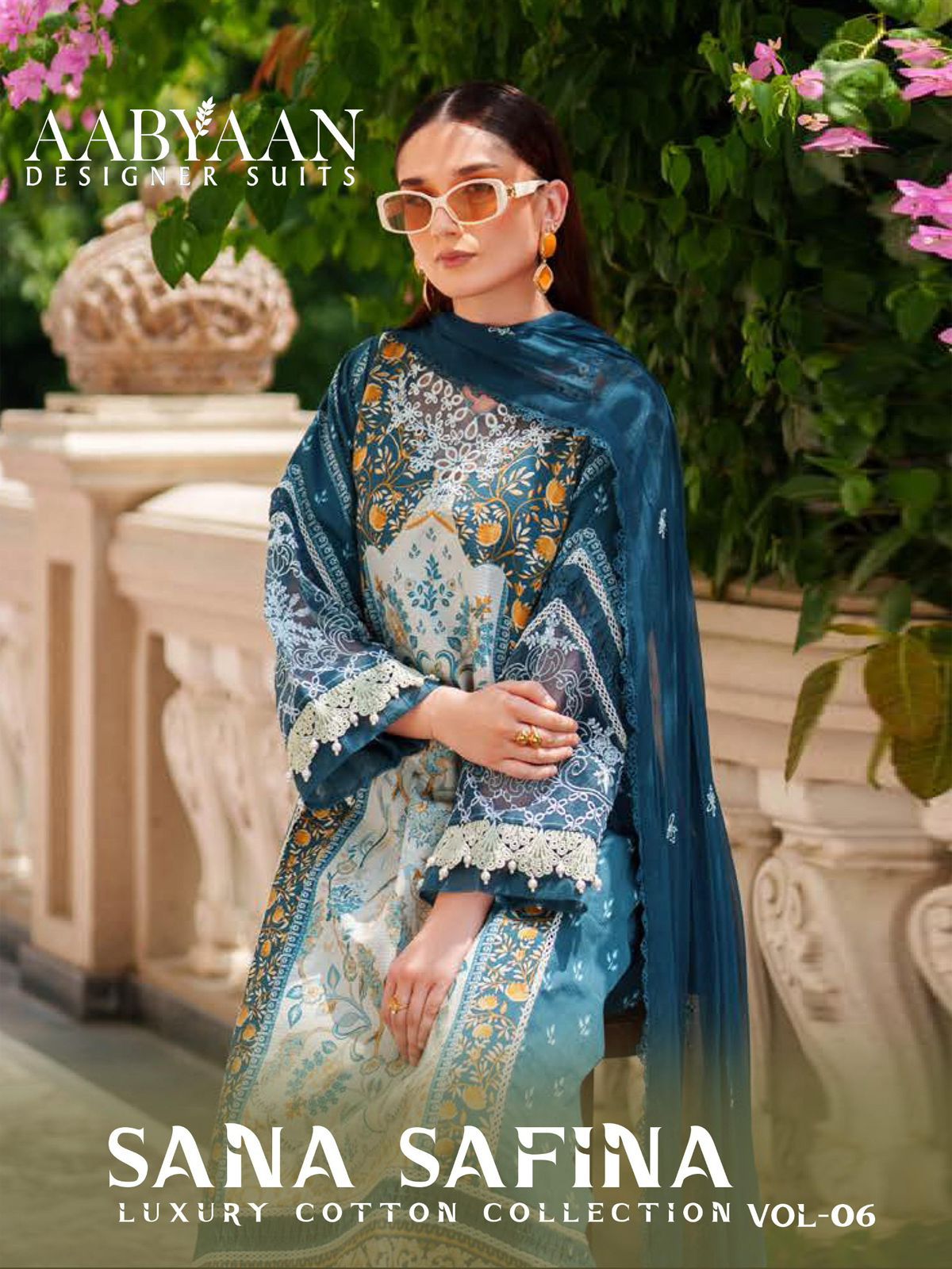Sana Safina Vol 6 Aabyaan Cotton Karachi Salwar Suits Supplier Gujarat