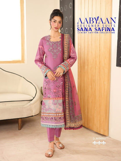 Sana Safina Vol 6 Aabyaan Cotton Karachi Salwar Suits Supplier Gujarat