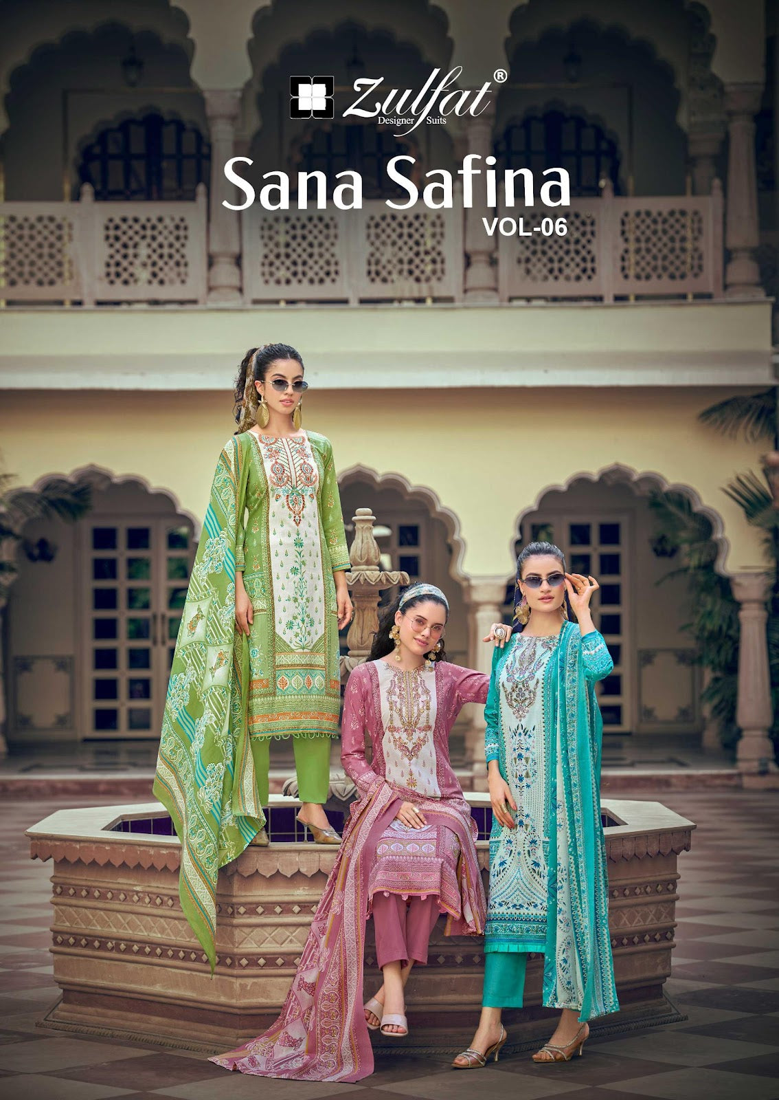 Sana Safina Vol 6 Zulfat Designer Cotton Karachi Salwar Suits Wholesale Price