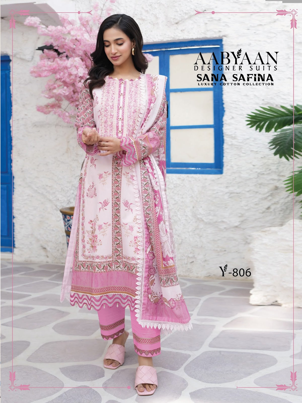 Sana Safina Vol 8 Aabyaan Cotton Karachi Salwar Suits Supplier Gujarat