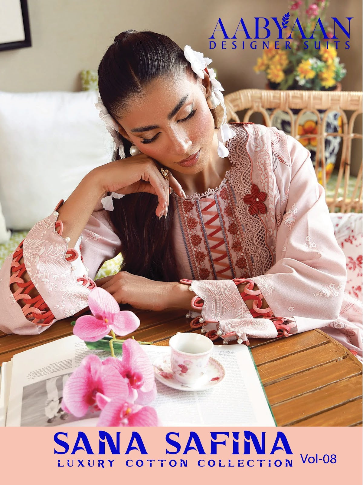 Sana Safina Vol 8 Aabyaan Cotton Karachi Salwar Suits Supplier Gujarat