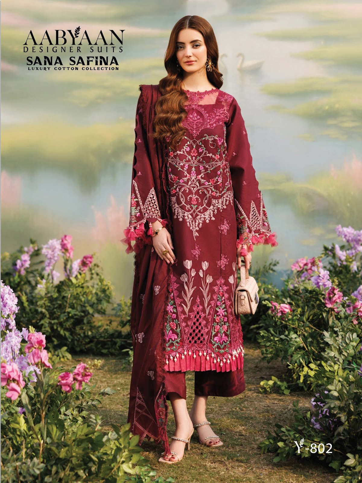 Sana Safina Vol 8 Aabyaan Cotton Karachi Salwar Suits Supplier Gujarat