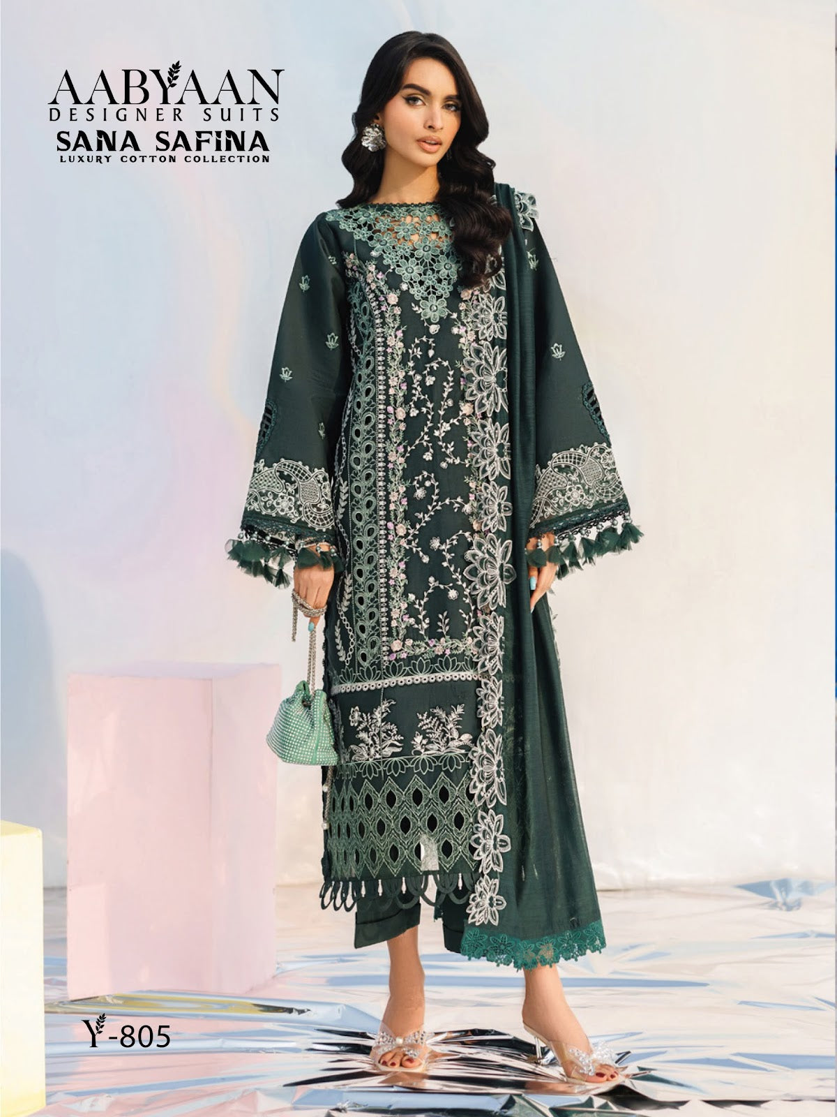 Sana Safina Vol 8 Aabyaan Cotton Karachi Salwar Suits Supplier Gujarat