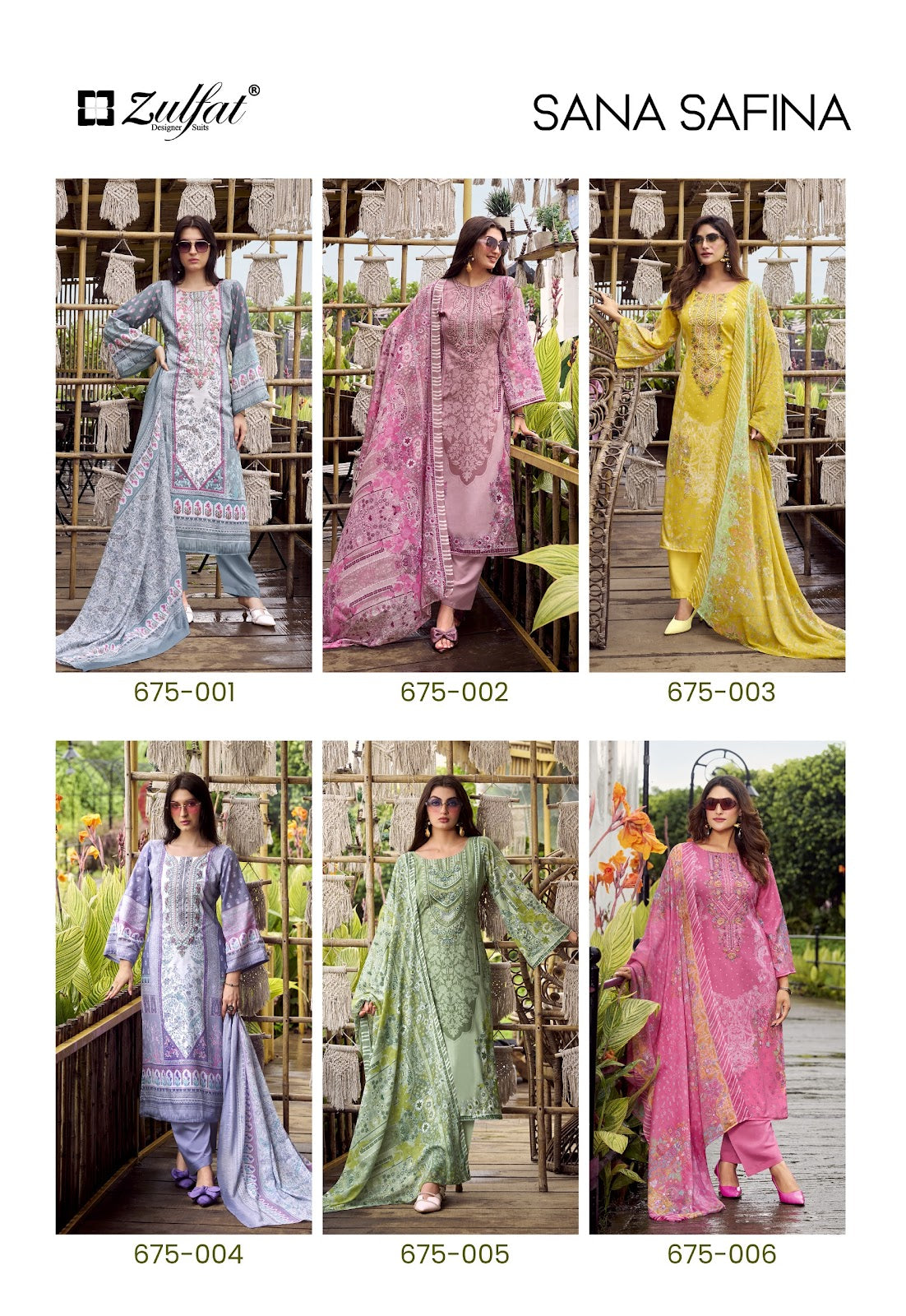 Sana Safina Zulfat Designer Cotton Karachi Salwar Suits Wholesaler Ahmedabad