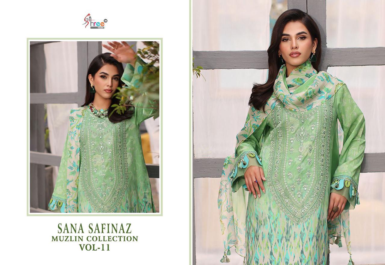 Sana Safinaz Muzlin Collection Vol 11 Shree Fabs Pure Cotton Pakistani Patch Work Suits Manufacturer