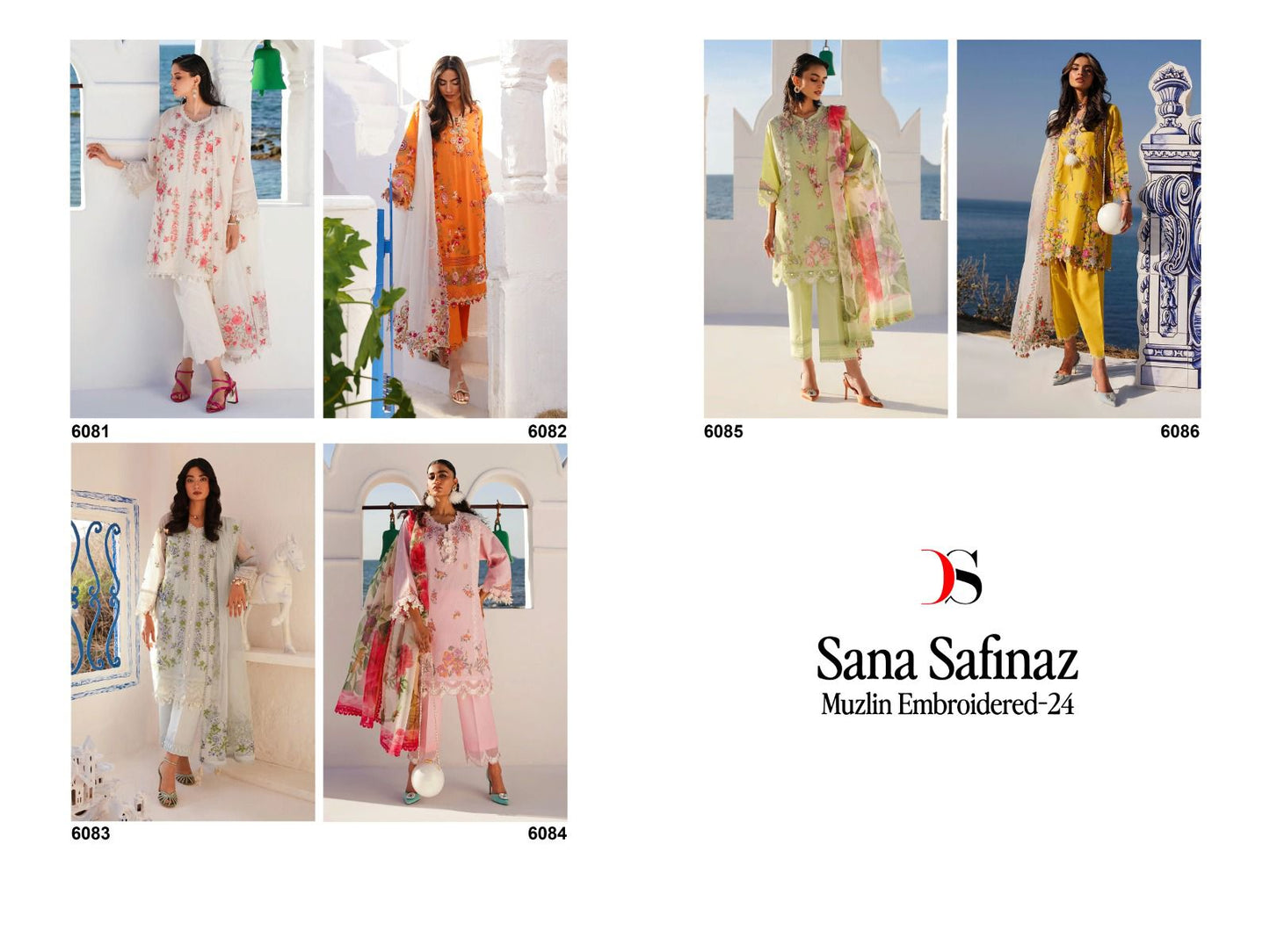 Sana Safinaz Muzlin Embroidered 24 Deepsy Pure Cotton Pakistani Salwar Suits Wholesale Price