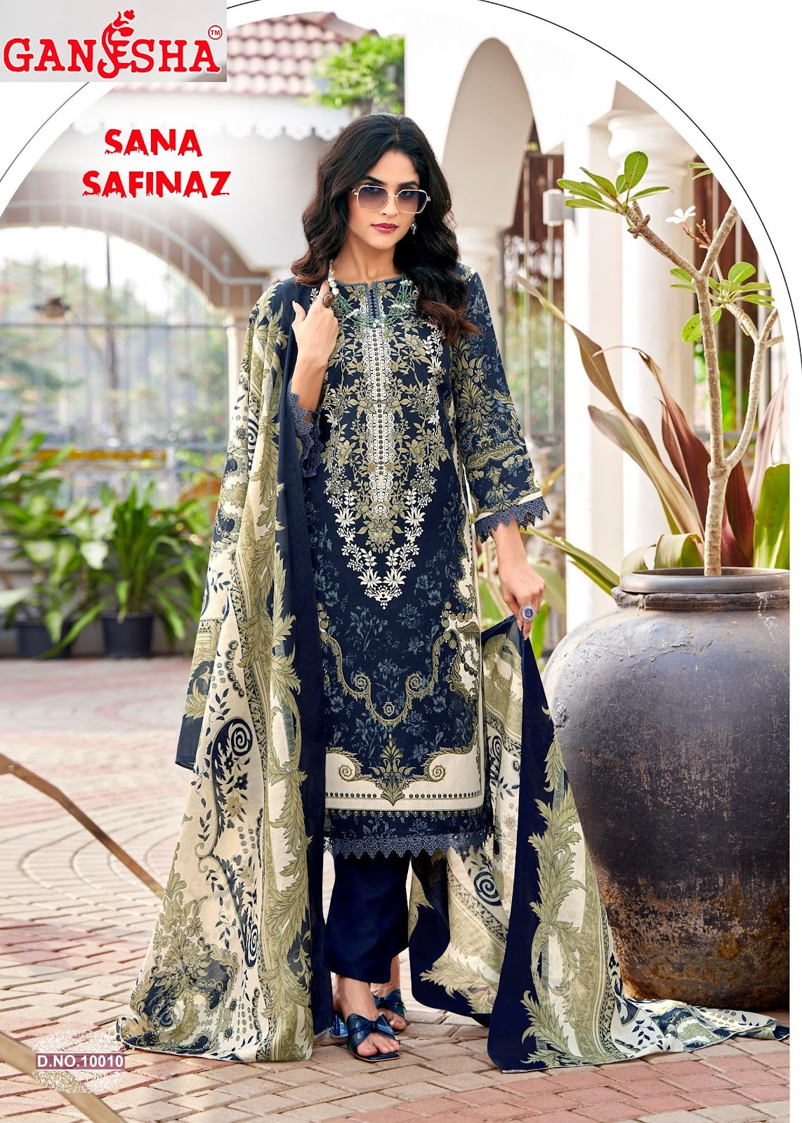 Sana Safinaz Vol 10 Ganesha Mix Cotton Karachi Salwar Suits Supplier India