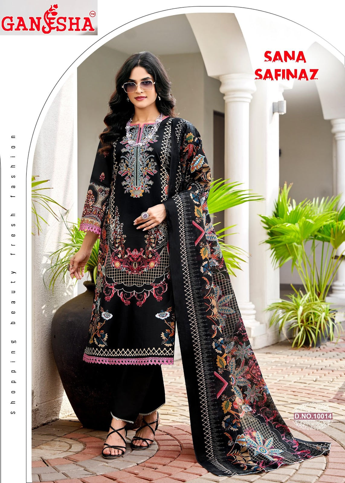 Sana Safinaz Vol 10 Ganesha Mix Cotton Karachi Salwar Suits Supplier India