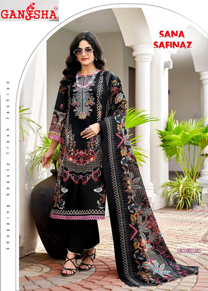 Sana Safinaz Vol 10 Ganesha Mix Cotton Karachi Salwar Suits Supplier India