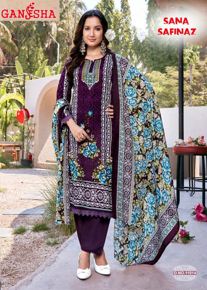 Sana Safinaz Vol 11 Ganesha Mix Cotton Karachi Salwar Suits Supplier India
