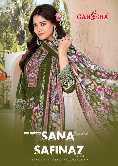 Sana Safinaz Vol 11 Ganesha Mix Cotton Karachi Salwar Suits Supplier India