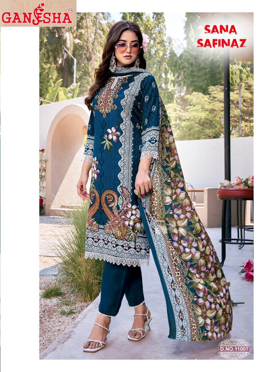 Sana Safinaz Vol 11 Ganesha Mix Cotton Karachi Salwar Suits Supplier India