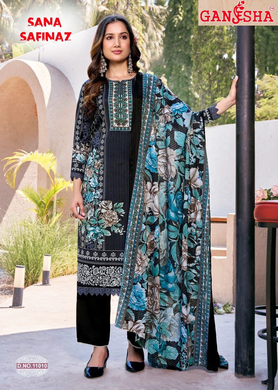 Sana Safinaz Vol 11 Ganesha Mix Cotton Karachi Salwar Suits Supplier India