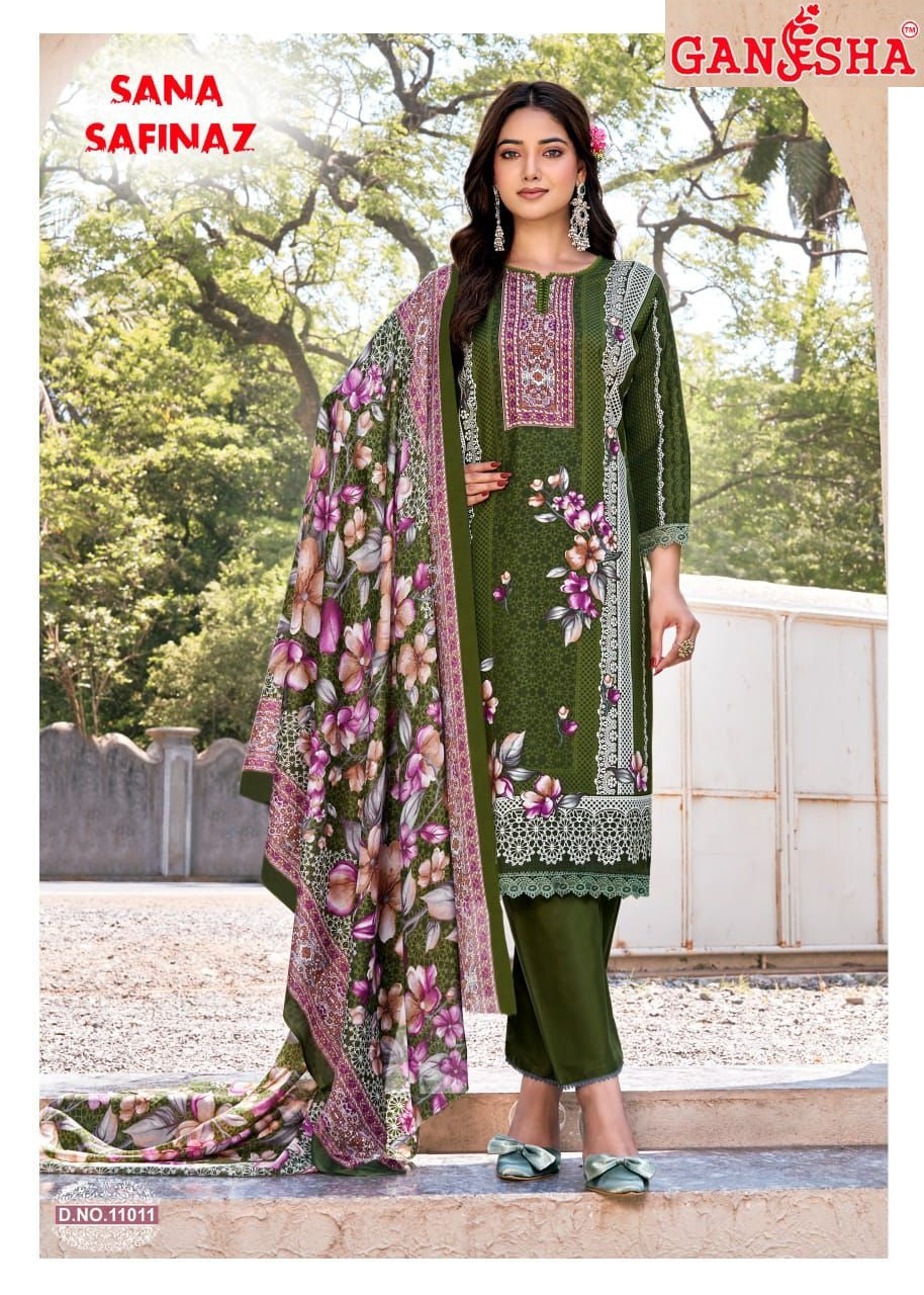 Sana Safinaz Vol 11 Ganesha Mix Cotton Karachi Salwar Suits Supplier India