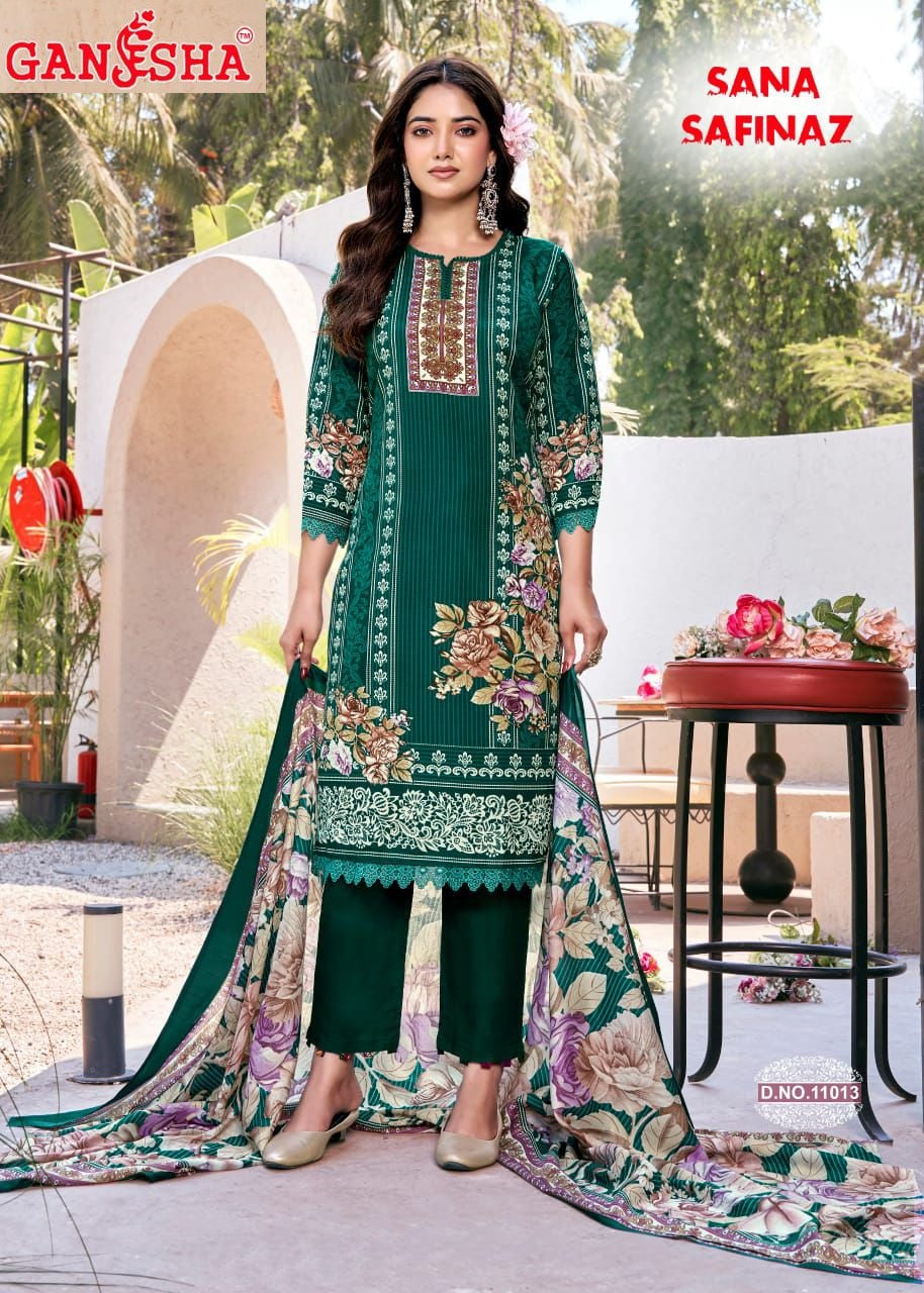 Sana Safinaz Vol 11 Ganesha Mix Cotton Karachi Salwar Suits Supplier India