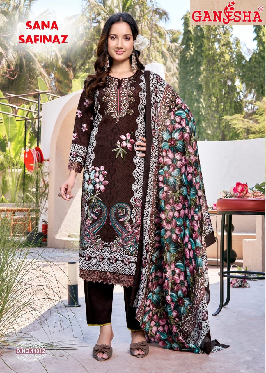 Sana Safinaz Vol 11 Ganesha Mix Cotton Karachi Salwar Suits Supplier India