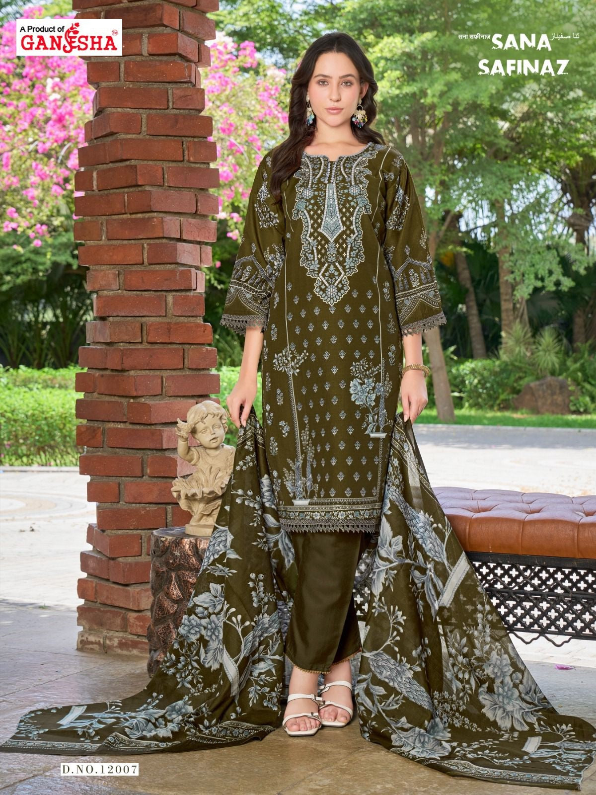 Sana Safinaz Vol 12 Ganesha Mix Cotton Karachi Salwar Suits Supplier India