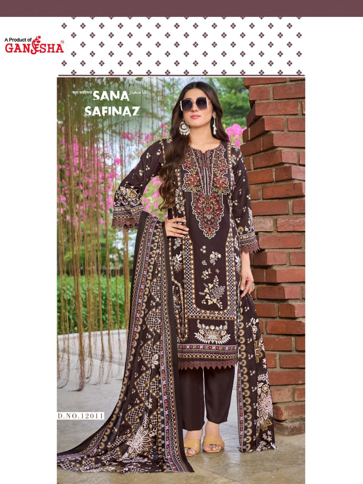 Sana Safinaz Vol 12 Ganesha Mix Cotton Karachi Salwar Suits Supplier India