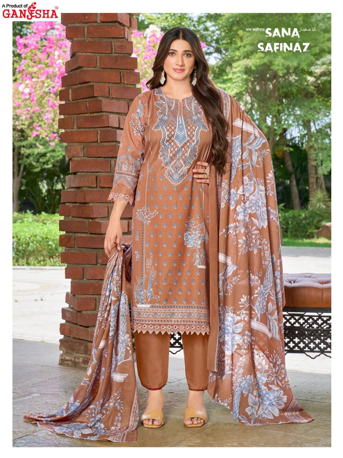 Sana Safinaz Vol 12 Ganesha Mix Cotton Karachi Salwar Suits Supplier India
