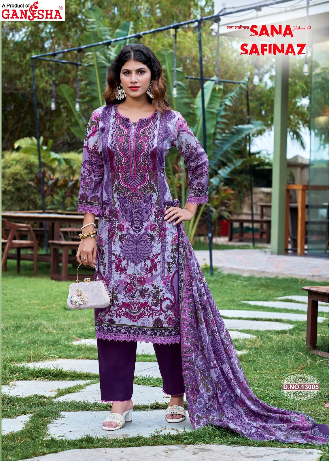 Sana Safinaz Vol 13 Ganesha Mix Cotton Karachi Salwar Suits Manufacturer India