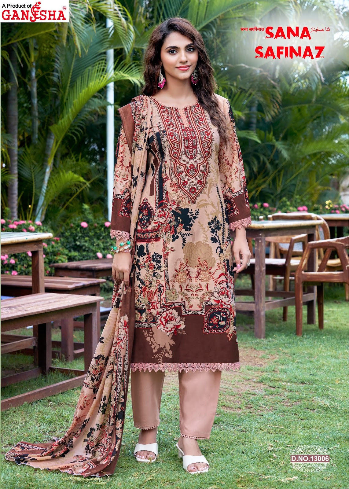 Sana Safinaz Vol 13 Ganesha Mix Cotton Karachi Salwar Suits Manufacturer India