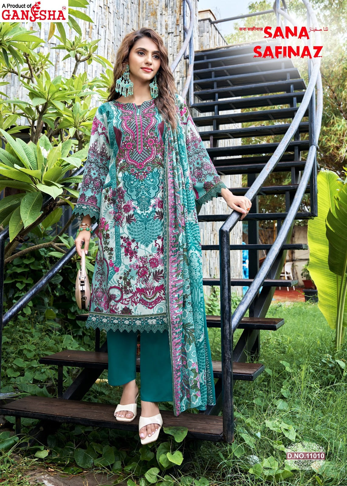 Sana Safinaz Vol 13 Ganesha Mix Cotton Karachi Salwar Suits Manufacturer India