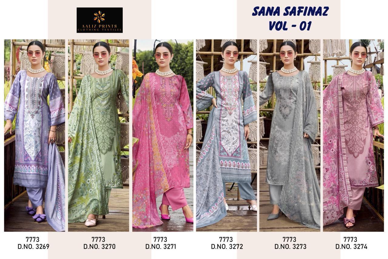 Sana Safinaz Vol 1 Aaliz Prints Mix Cotton Karachi Salwar Suits Manufacturer