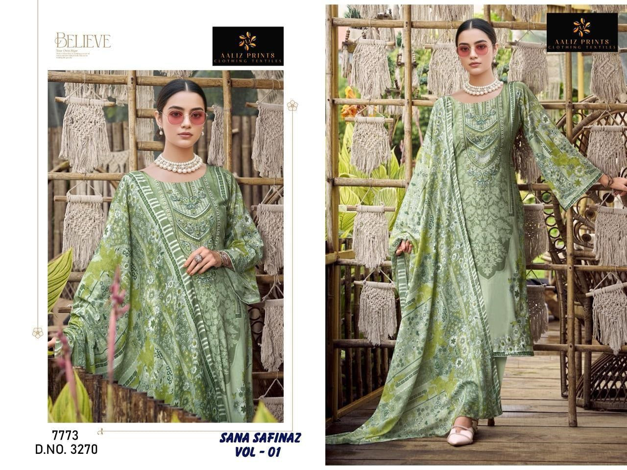 Sana Safinaz Vol 1 Aaliz Prints Mix Cotton Karachi Salwar Suits Manufacturer