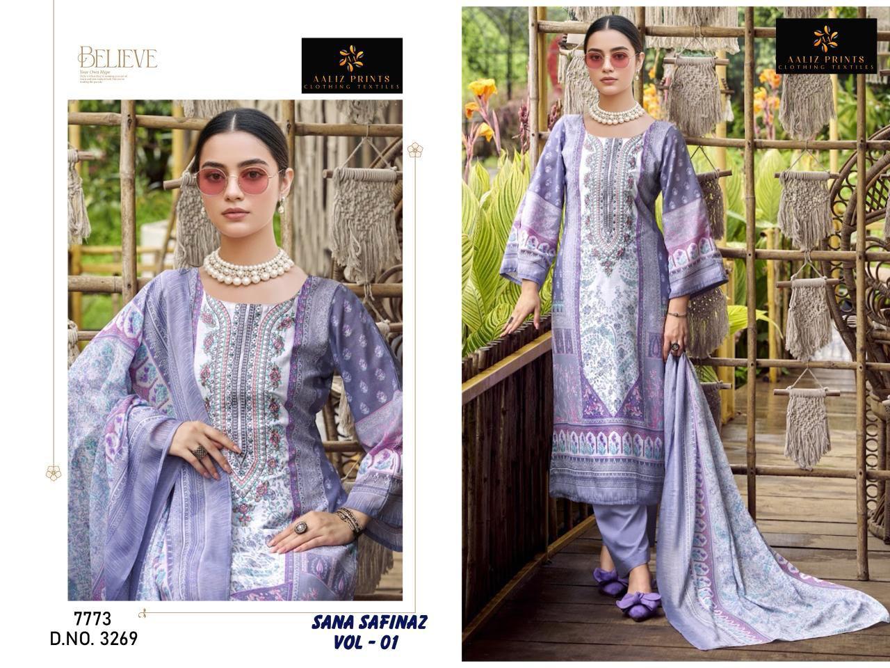 Sana Safinaz Vol 1 Aaliz Prints Mix Cotton Karachi Salwar Suits Manufacturer