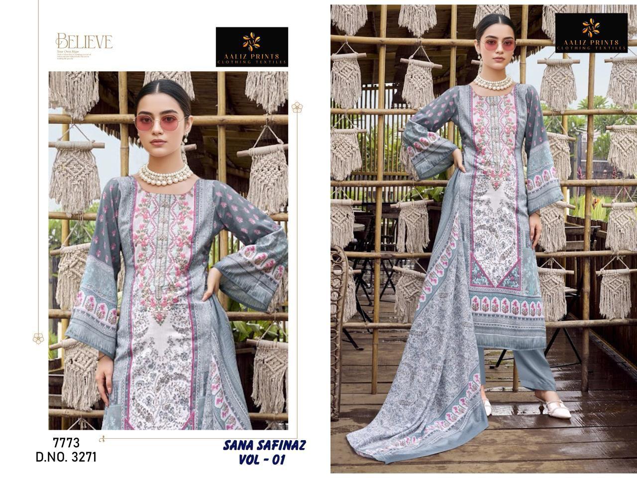 Sana Safinaz Vol 1 Aaliz Prints Mix Cotton Karachi Salwar Suits Manufacturer