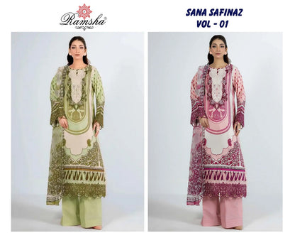 Sana Safinaz Vol 1 Ramsha Cambric Pakistani Readymade Suits Wholesaler