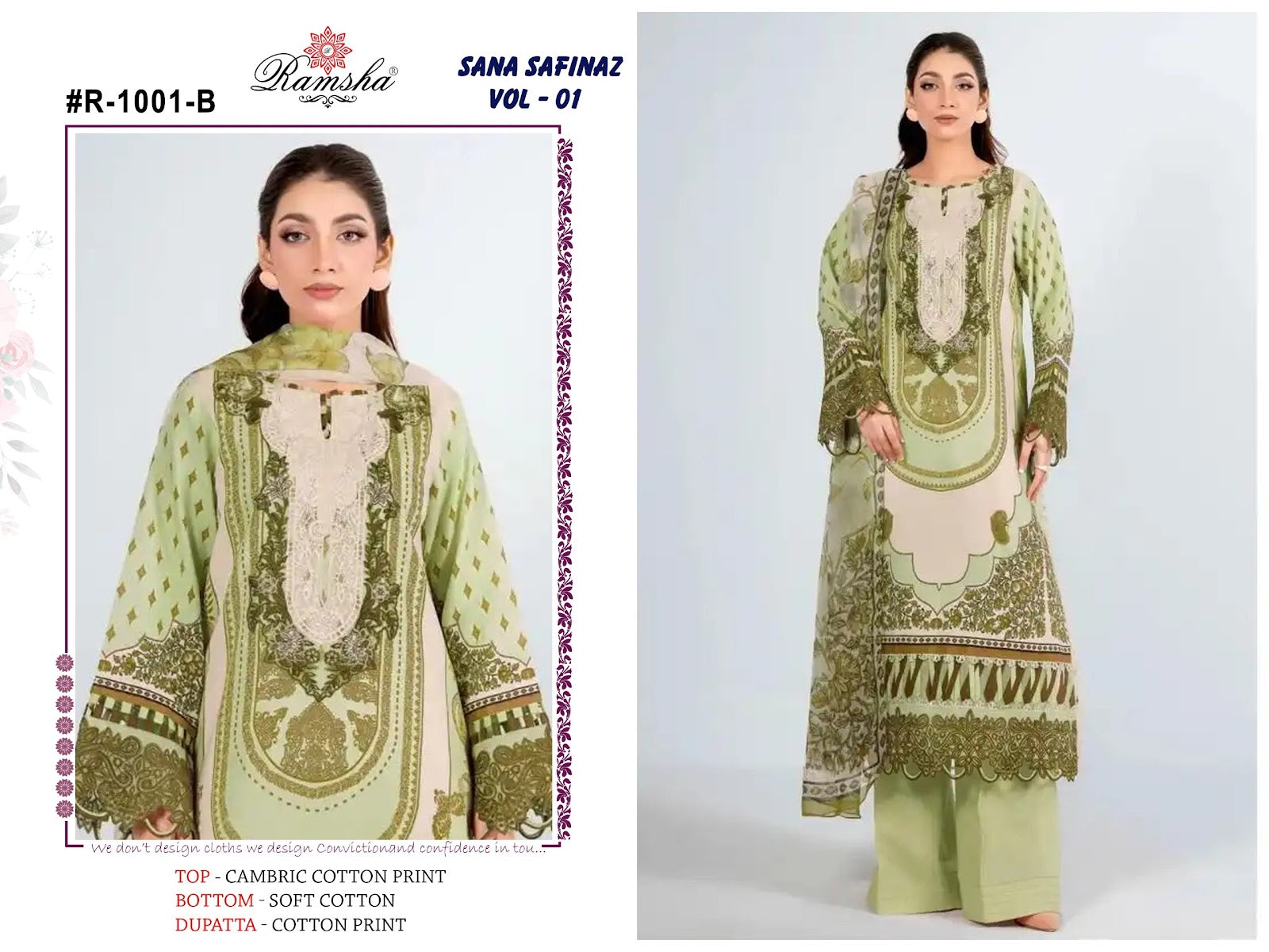Sana Safinaz Vol 1 Ramsha Cambric Pakistani Readymade Suits Wholesaler