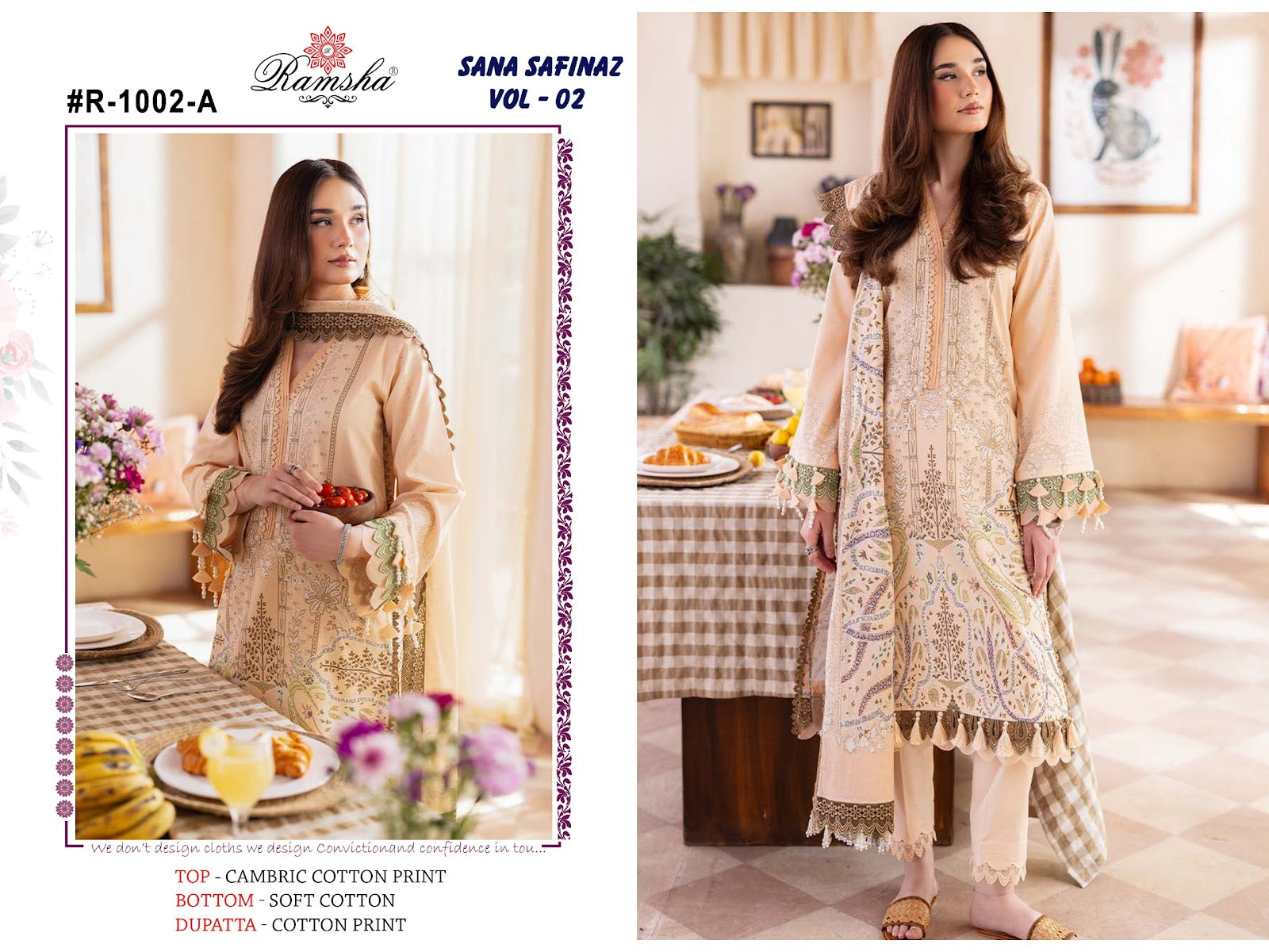 Sana Safinaz Vol 2 Ramsha Cambric Pakistani Readymade Suits Wholesale Rate