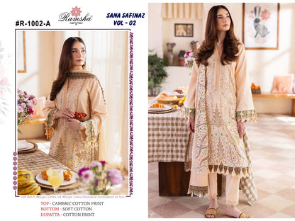 Sana Safinaz Vol 2 Ramsha Cambric Pakistani Readymade Suits Wholesale Rate