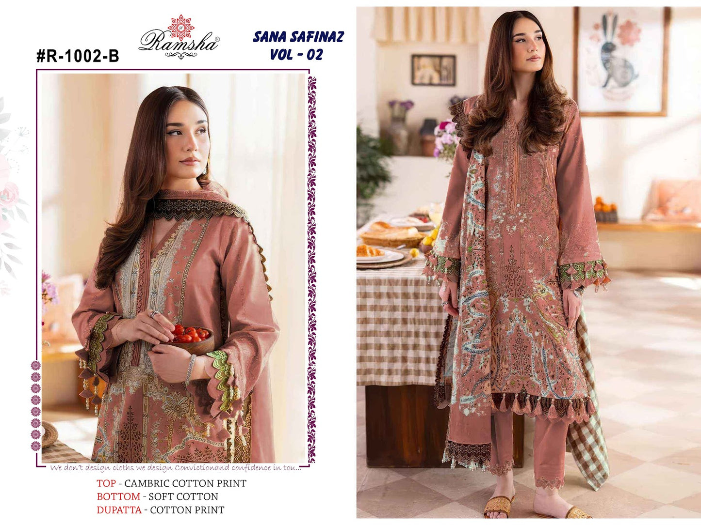 Sana Safinaz Vol 2 Ramsha Cambric Pakistani Readymade Suits Wholesale Rate