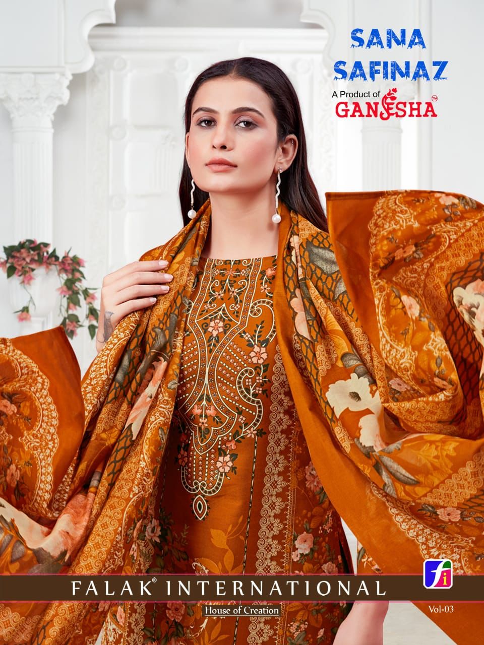 Sana Safinaz Vol 3 Ganesha Cotton Karachi Salwar Suits Wholesale