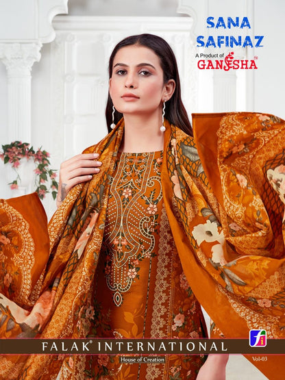Sana Safinaz Vol 3 Ganesha Cotton Karachi Salwar Suits Wholesale