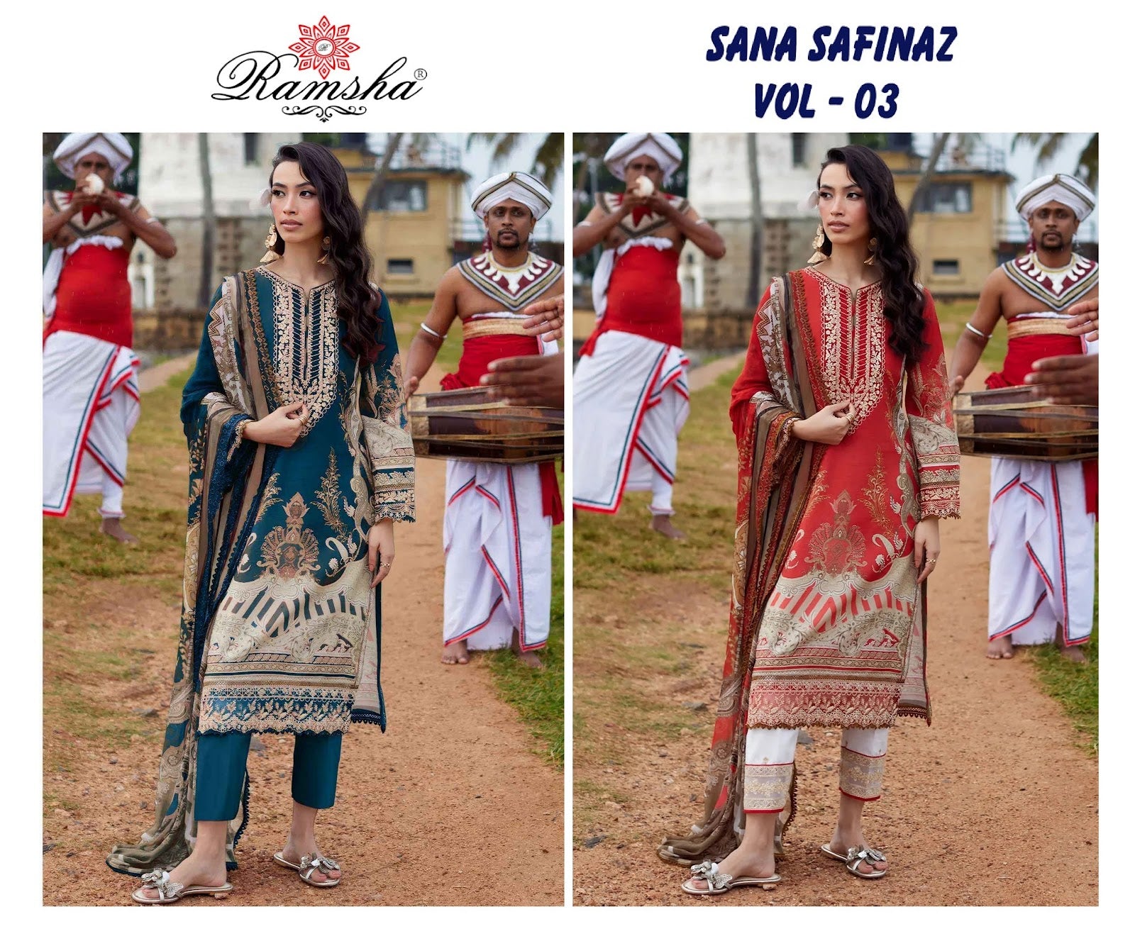 Sana Safinaz Vol 3 Ramsha Cambric Pakistani Readymade Suits Manufacturer Ahmedabad