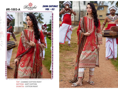 Sana Safinaz Vol 3 Ramsha Cambric Pakistani Readymade Suits Manufacturer Ahmedabad