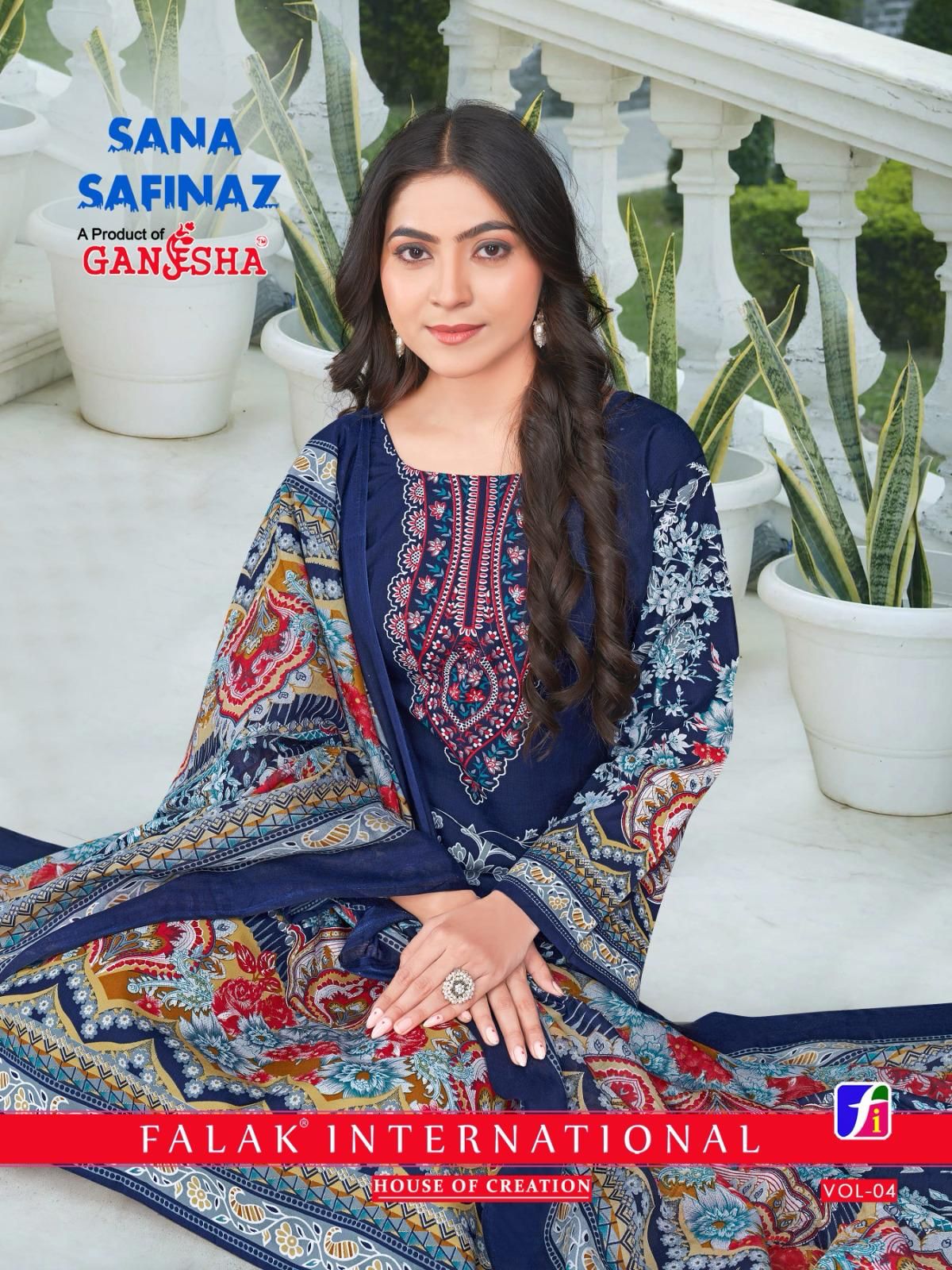 Sana Safinaz Vol 4 Ganesha Cotton Karachi Salwar Suits Wholesaler
