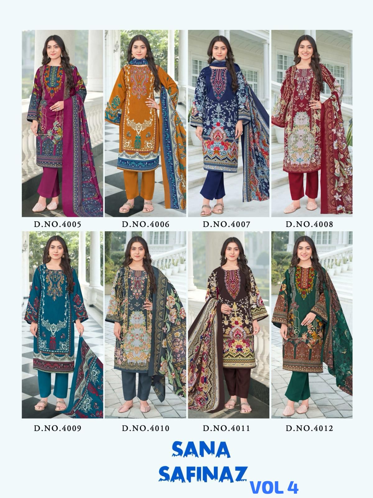 Sana Safinaz Vol 4 Ganesha Cotton Karachi Salwar Suits Wholesaler