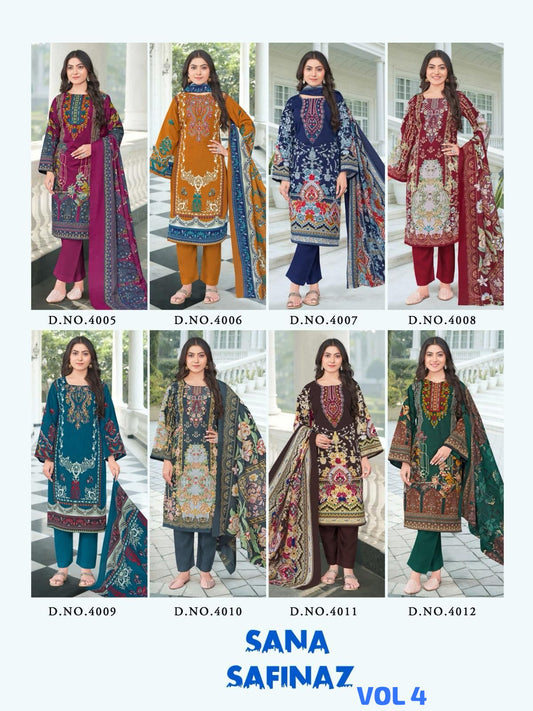 Sana Safinaz Vol 4 Ganesha Cotton Karachi Salwar Suits Wholesaler