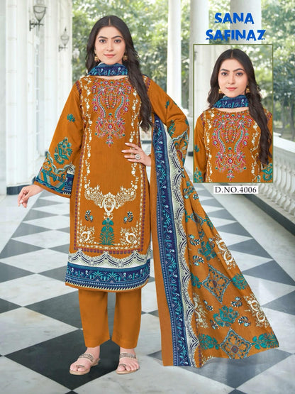 Sana Safinaz Vol 4 Ganesha Cotton Karachi Salwar Suits Wholesaler
